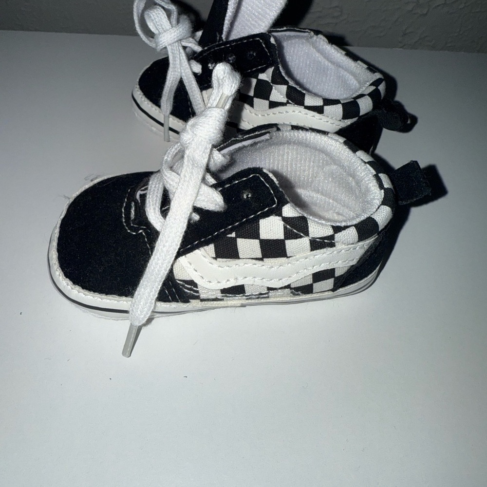 Kids Black and White Checkered Shoes